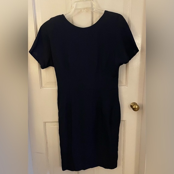 VINTAGE Lbd Rosette Detail Deep V Back - Picture 5 of 6